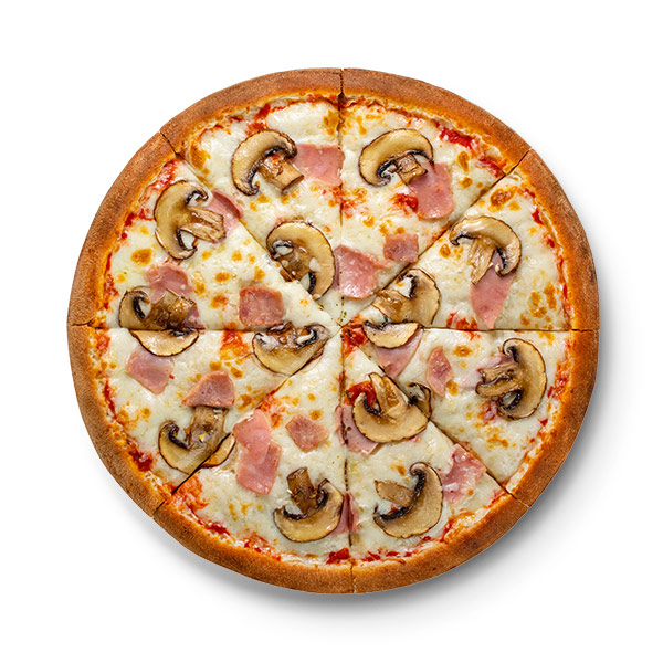 Пицца Грибная с ветчиной традиционное тесто большая (40см)